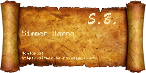 Simmer Barna névjegykártya